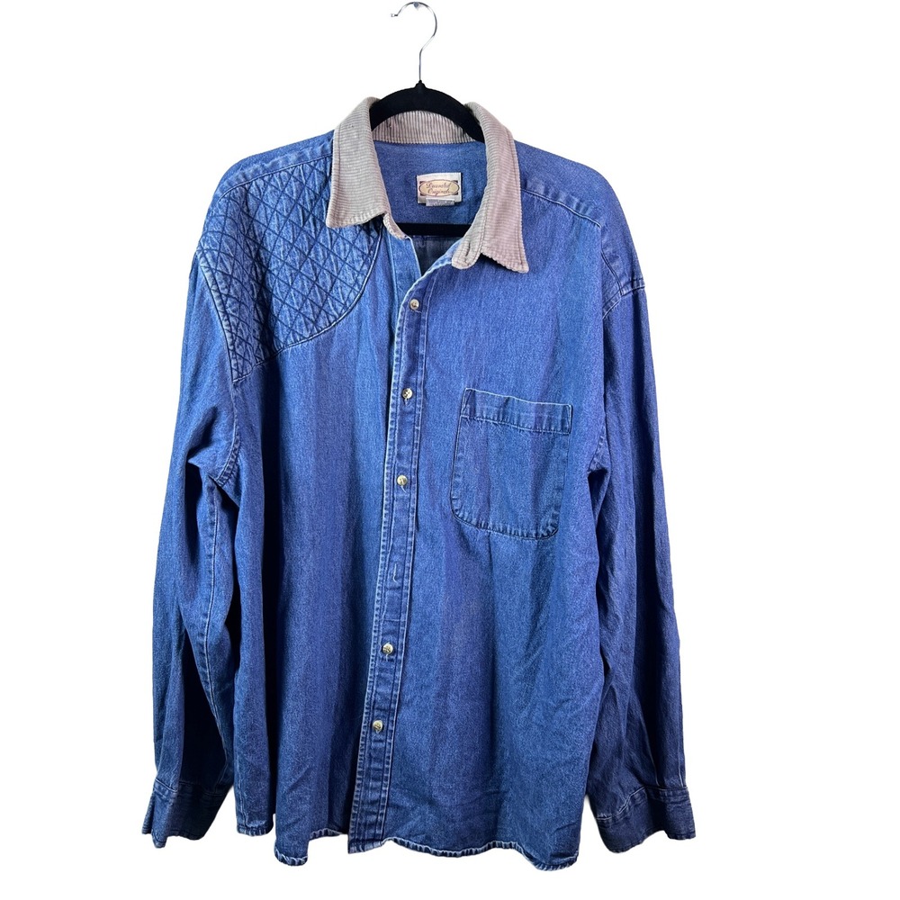 90s Decorated Originals Denim Shirt Men's XL Workwear Western